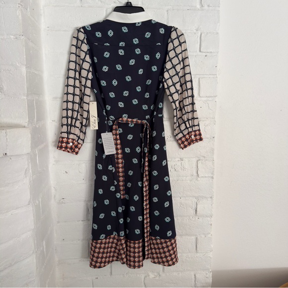 Eliza J Geo Print Belted Shirt Dress – Size 2P (NWT) - Picture 8 of 9